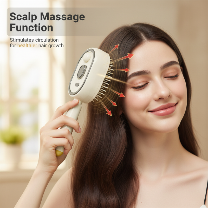 ⏳LAST DAY SALE 50% OFF🎉💕Electric Spray Air Cushion Massage Comb 💨| Detangle, Moisturize💧 & Red Light Therapy